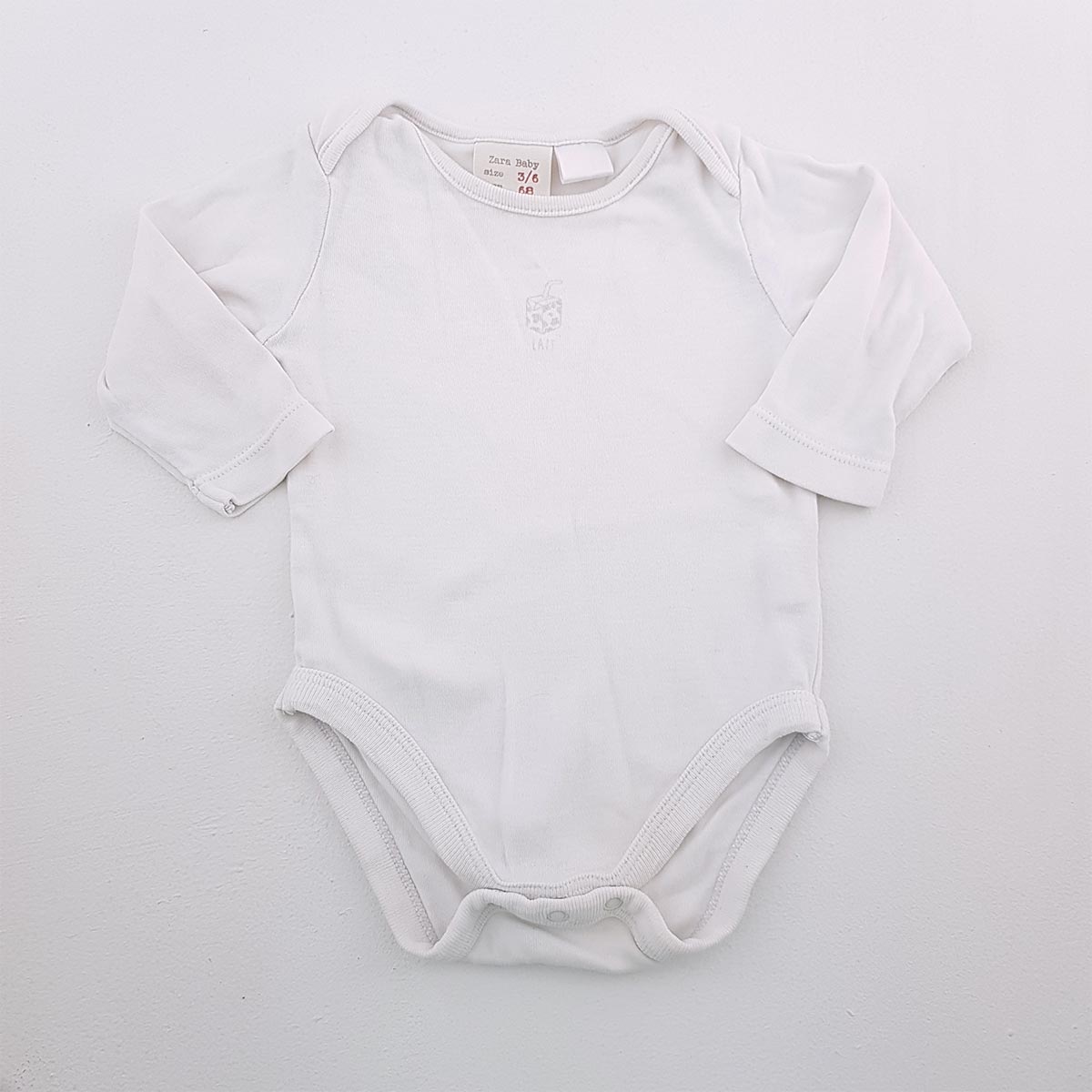 *PLAYGROUND* 36M Unisex White With Milk Carton Onesie Zara Jolly
