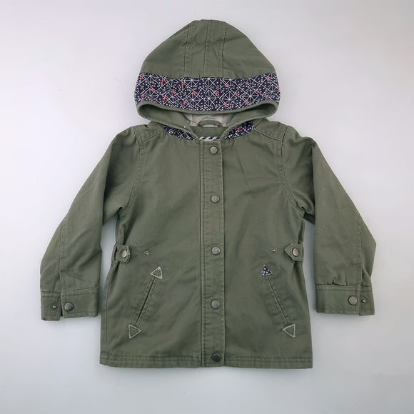 4-5Y Girls Green Parka Style Jacket- Cotton On