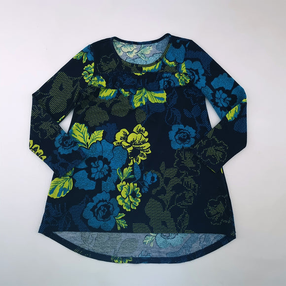 6-7Y Girls Blue With Yellow and Turquoise Flowers Dress - Woolworths