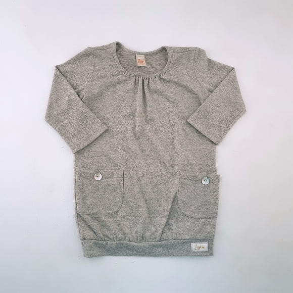 7-8Y Girls Beige Knitted Three Quarter Top - zigi