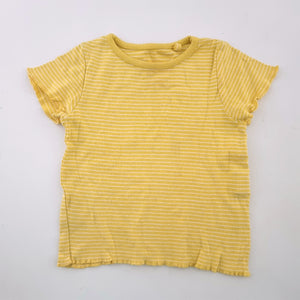 2-3Y Girls Yellow With Stripes Shirt - Cotton On