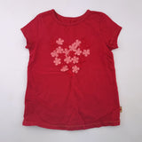 5-6Y Girls Red With Hearts Shirt - Woolworths