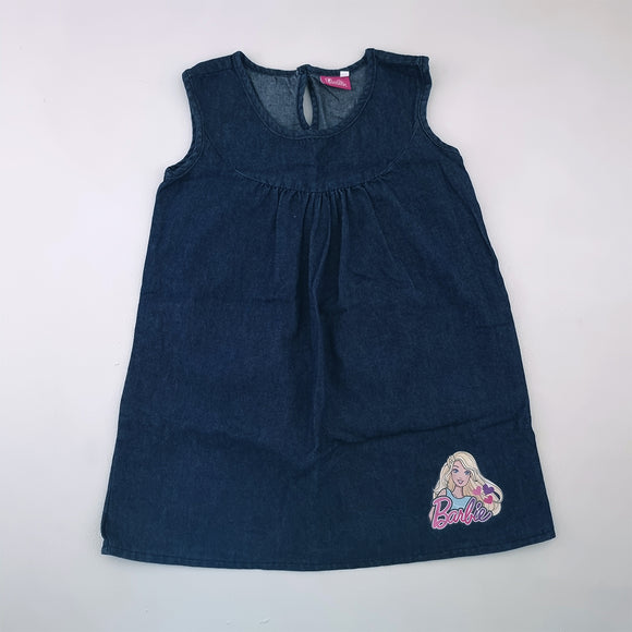 5-6Y Girls Denim Barbie Dress - Barbie