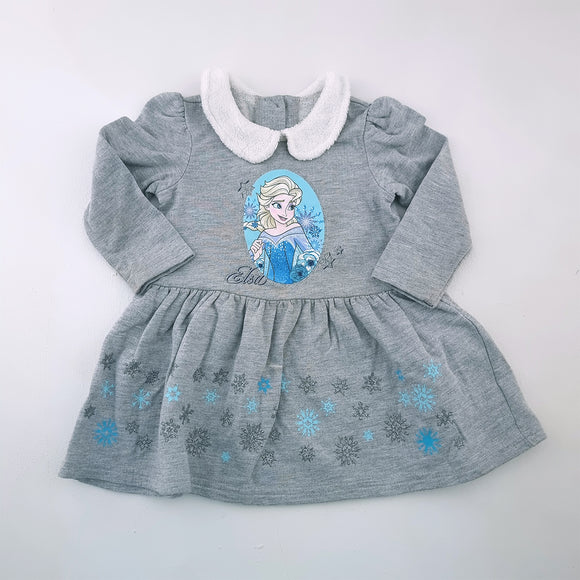 12-18M Girls Grey Frozen Dress - Disney