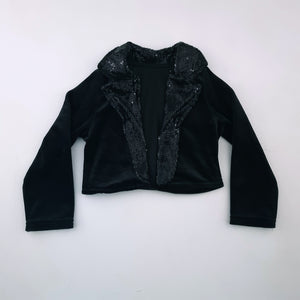 2-3Y Girls Black Velvet with Sequence Jacket - Woolworths