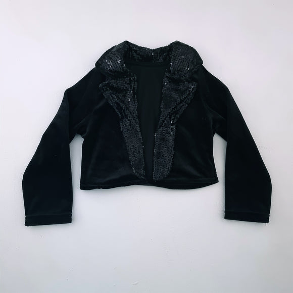 2-3Y Girls Black Velvet with Sequence Jacket - Woolworths