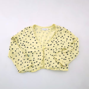 <b><span style="background-color: #FFC808"><font color="black">&nbsp;*PLAYGROUND*&nbsp;</font></span></b> 5-6Y Girls Yellow with Grey Dots Button Top - Naartjie