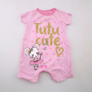 0-3M Girls Pink With Tutu Cute Romper - Woolworths