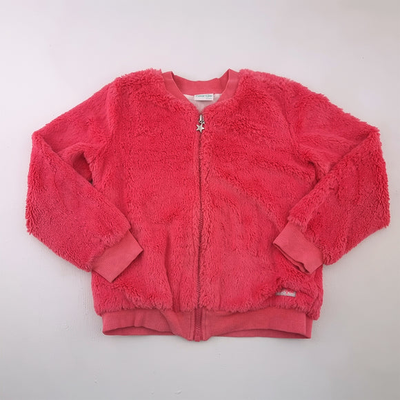 6-7y Girls Pink Fluffy Jacket - Naartjie