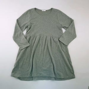 8-9Y Girls Green/Grey Long Sleeve Dress - Cotton On