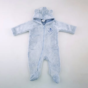 0-3M Boys Blue Fluffy Sleep Suit With Doggy - Clicks