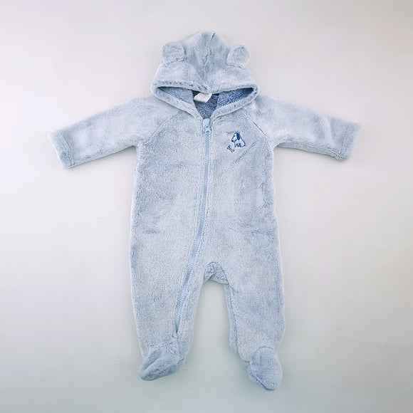 0-3M Boys Blue Fluffy Sleep Suit With Doggy - Clicks