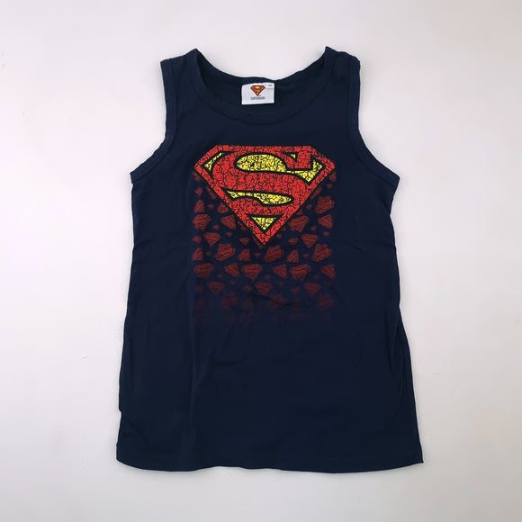 6-7Y Boys Dark Blue Superman Sleeveless Shirt  - Superman