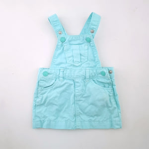 0-3M Girls Turquoise Dungaree Dress - Target