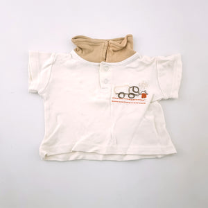 <b><span style="background-color: #FFC808"><font color="black">&nbsp;*PLAYGROUND*&nbsp;</font></span></b> 0-3M White with Light brown Collar Golfer - Tiny Tots