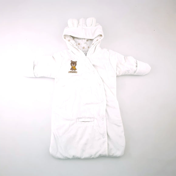 3-6M Unisex White I'm Cute sleep bag with bear - Carters