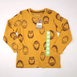 <b><span style="background-color: #ee1f44"><font color="white">&nbsp;*NEW*&nbsp;</font></span></b> 4-5Y Unisex Mustard with OwlsLong Sleeve Shirt - K-D