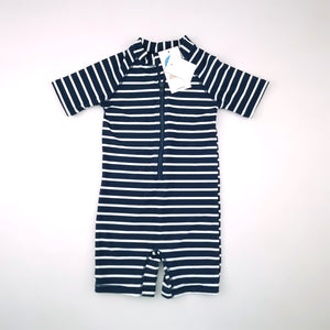 <b><span style="background-color: #ee1f44"><font color="white">&nbsp;*NEW*&nbsp;</font></span></b> 4-5Y Boys Navy Blue and White Striped Bathing Suit  - Anko