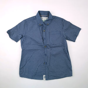 6-7Y Boys Dark Blue with Cross Pattern Shirt  - Next