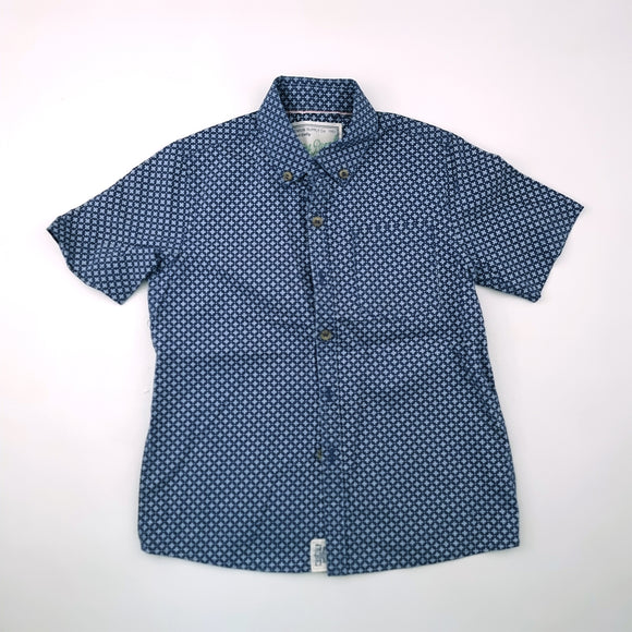 6-7Y Boys Dark Blue with Cross Pattern Shirt  - Next