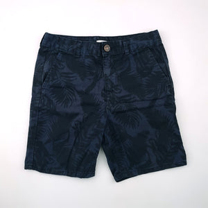 7-8y Boys Dark Blue and Black Leaves Short - River Island