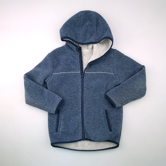 7-8y Boys Blue Fleece Top with Hoodie  - Dunnes