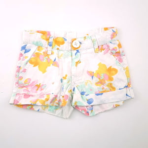 3-4Y Girls White With Colour Shorts - Hema