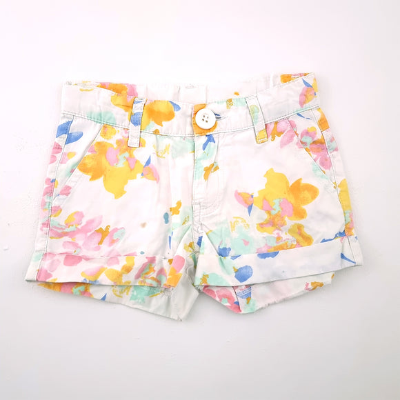 3-4Y Girls White With Colour Shorts - Hema