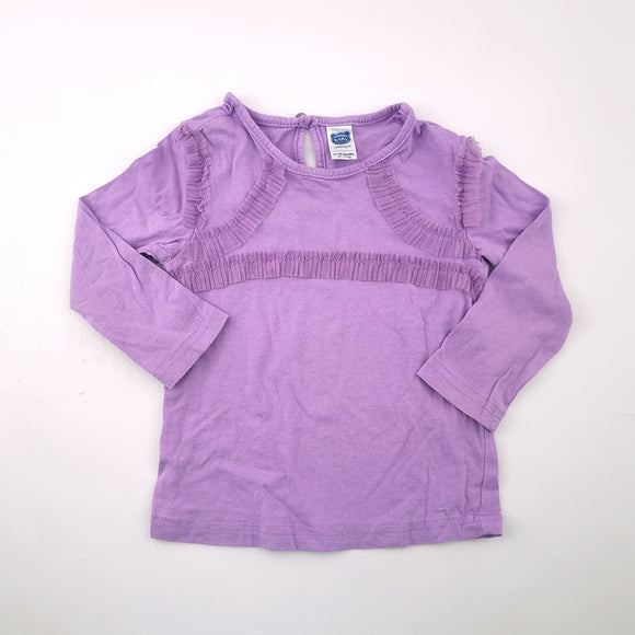 12-18M Girls Purple Long Sleeve Top With Frill - Ackermans