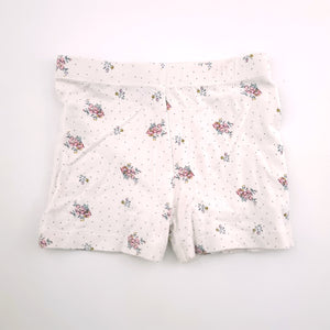 <b><span style="background-color: #FFC808"><font color="black">&nbsp;*PLAYGROUND*&nbsp;</font></span></b> 4-5Y Girls White With Flowers Sleep Shorts - Real Kids