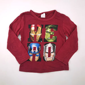 <b><span style="background-color: #FFC808"><font color="black">&nbsp;*PLAYGROUND*&nbsp;</font></span></b> 5-6y Boys Maroon Long Sleeve Avengers Shirt - Avengers