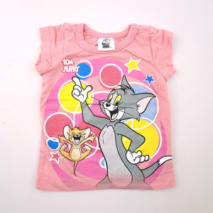 0-3m Girls Pink Tom and Jerry Shirt - Tom and Jerry