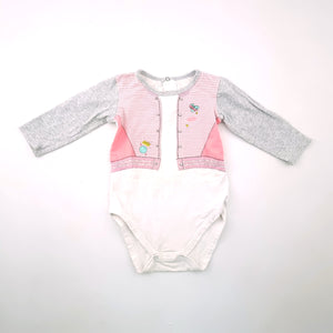 <b><span style="background-color: #FFC808"><font color="black">&nbsp;*PLAYGROUND*&nbsp;</font></span></b> 6-12M Girls White Cute And Cuddly Onesie - Woolworths