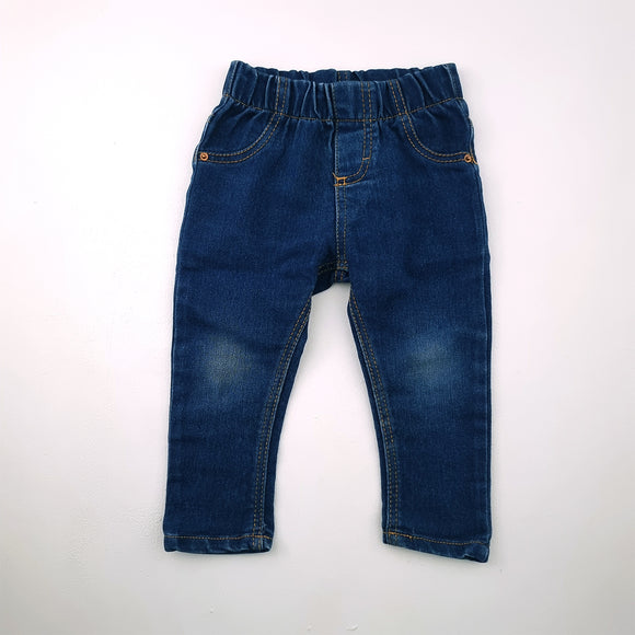 12-18M Girls Blue Denim With Gold Stitch - Ackermans