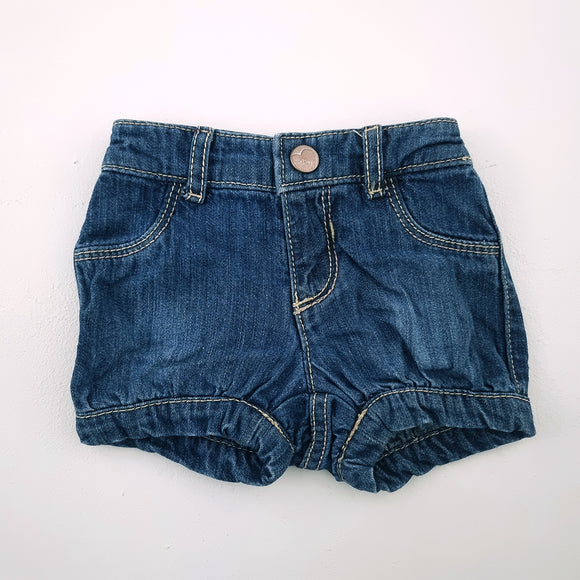 3-6M Girls Denim Short - Old Navy
