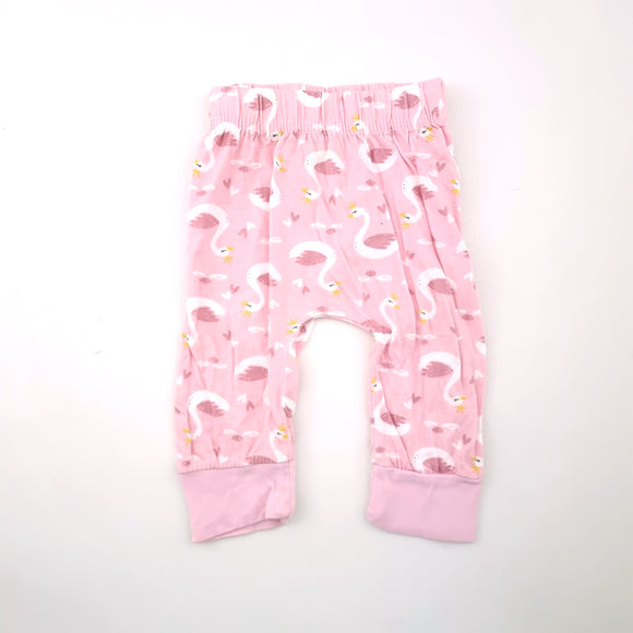 0-3M Girls Pink with Swans Bottoms - Tiny Tots