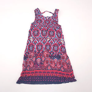 5-6Y Girls Red Black and Blue Flowers Dress - Real Kids