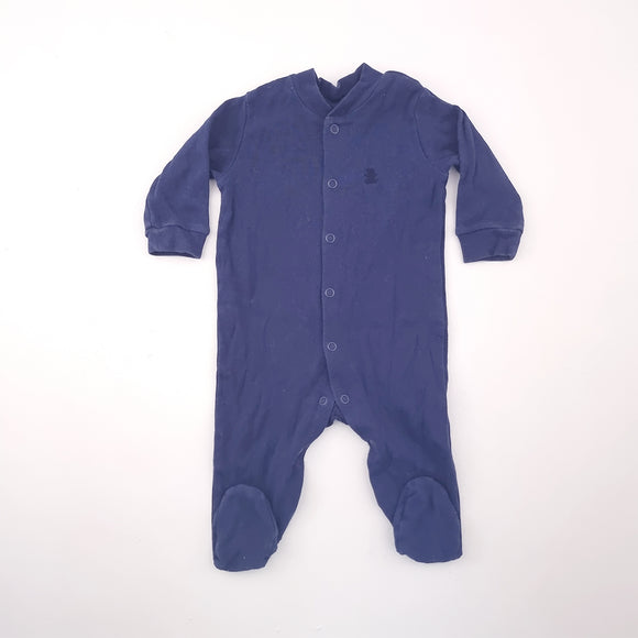 0-3M Boys Dark Blue Onesie - Woolworths