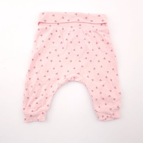 0-3M Girls Dirty Pink with Hearts Bottom - Ackermans