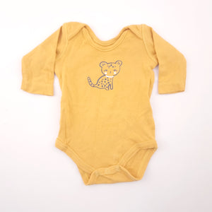 New Born Girls Mustard with Leopard Cub Baby Grow - Woolworths