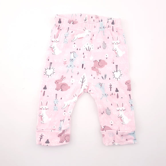 0-3M Girls Pink With Bunnies Legging - Tiny Tots
