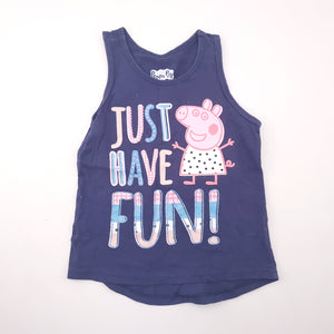 6-7Y Girls Dark Blue Peppa Pig Shirt- Peppa Pig