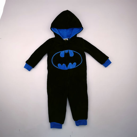 12-18M Boys Black and Blue Batman Sleep Suit - Real Baby