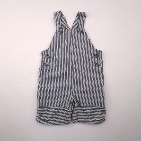 6-9M Boys Grey Striped Dungaree - Coudemail