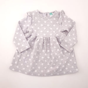 <b><span style="background-color: #FFC808"><font color="black">&nbsp;*PLAYGROUND*&nbsp;</font></span></b> 6-12M Girls Grey with White Dots Dress - Ackermans