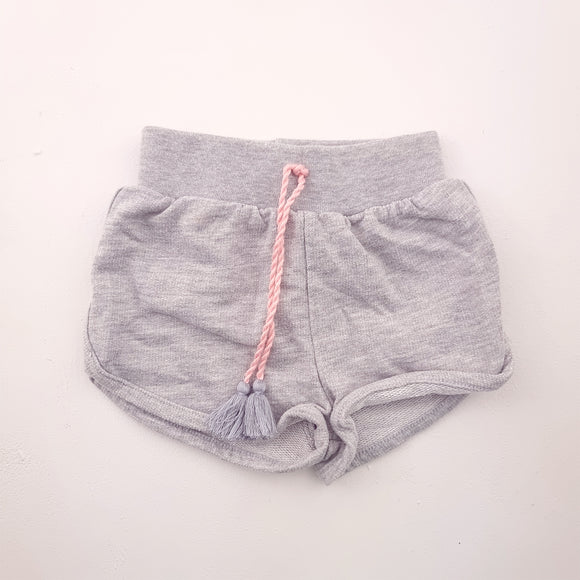 3-6M Girls Grey Short with Pink Drawstring - Edgars 123