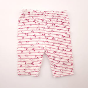 <b><span style="background-color: #FFC808"><font color="black">&nbsp;*PLAYGROUND*&nbsp;</font></span></b> 6-12M Girls White and Maroon Striped with Flowers Pants - Ackermans