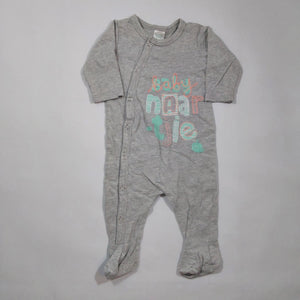 Newborn Boys Grey with Green and Orange Print Onesie - Naartjie