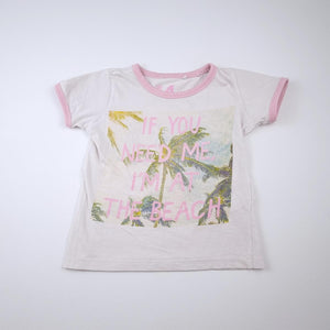4-5Y Girls Grey I Am At The Beach Shirt - Cotton On