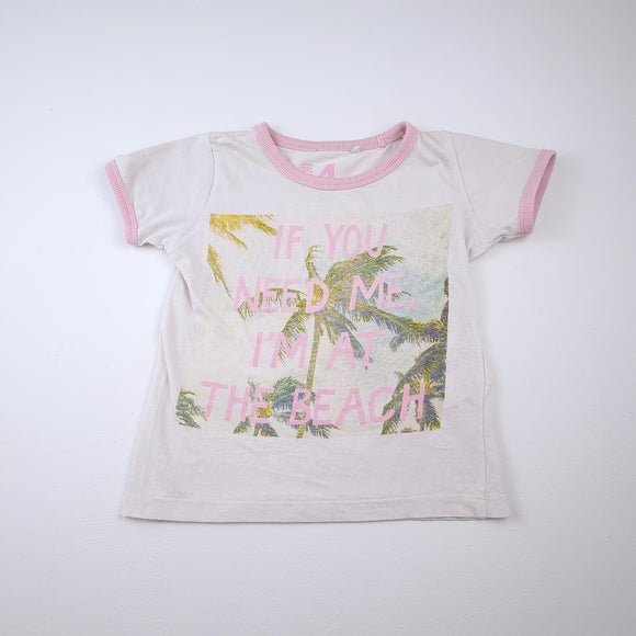 4-5Y Girls Grey I Am At The Beach Shirt - Cotton On